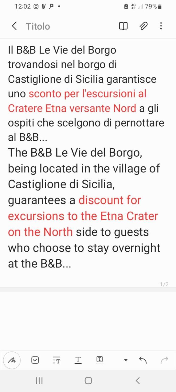 B&B Le Vie Del Borgo Castiglione De Sicilia Extérieur photo